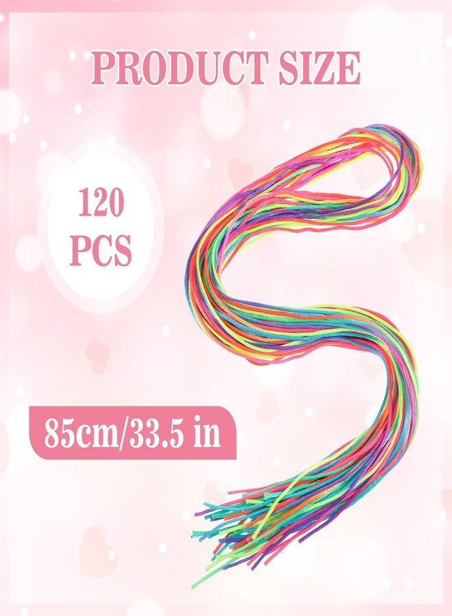 Elegaperma 120pcs Hair Strings for Braids, Hair Wrap String, Hair Ribbons for Braiding, Rainbow Braiding Hair Rope for Girls DIY Braids Ponytail Styling - Image 3